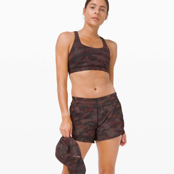 Lululemon Tracker Short V Reflective SeaWheeze - High Tempo Camo Orange Multi - Picture 5 of 11